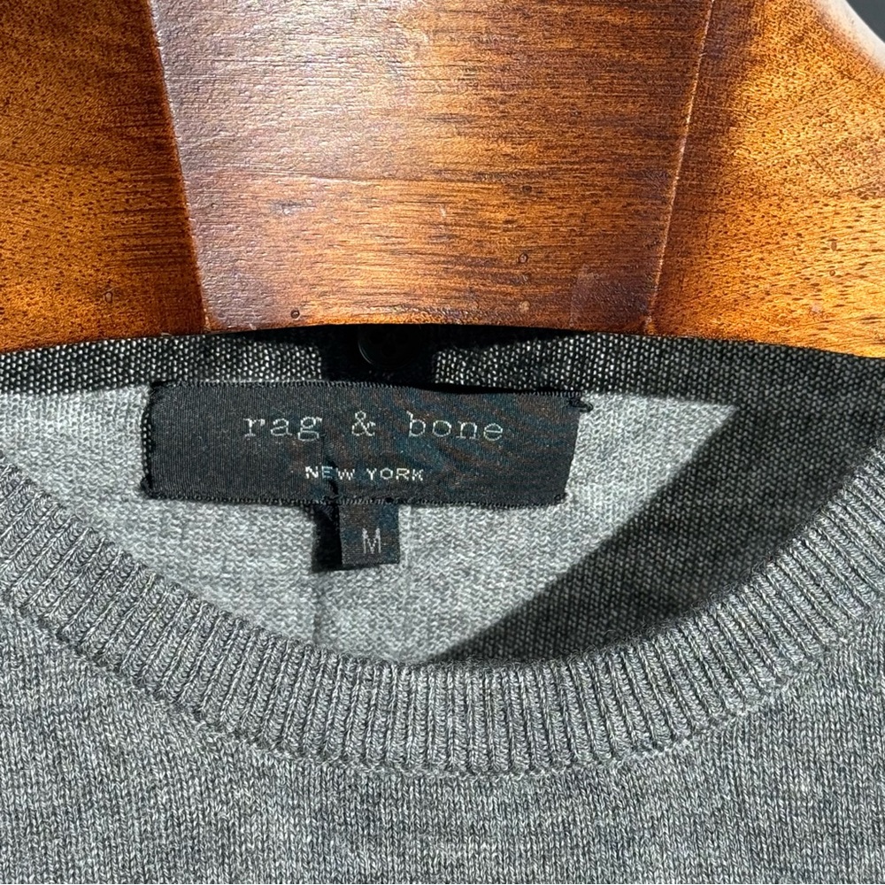 Rag & Bone Women’s Gray Wool Crewneck Sweater Size M Slim Fit - Picture 2 of 10